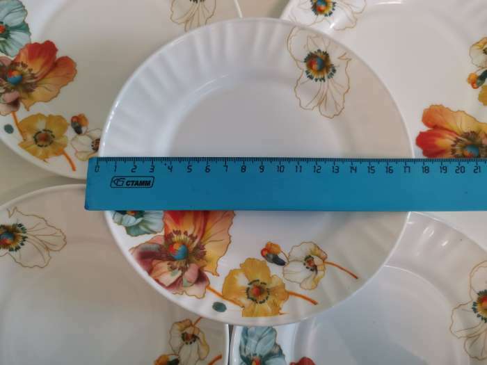Фотография покупателя товара Тарелка десертная Доляна «Радужные маки», d=17,5 см, стеклокерамика - Фото 1