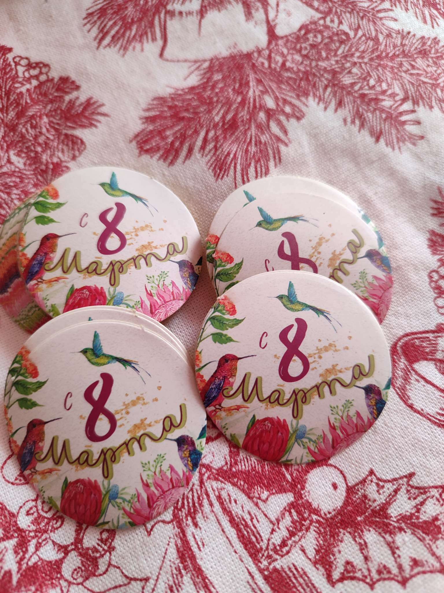 Фотография покупателя товара Набор наклеек для подарков «8 марта», 40 шт., 4×4 см - Фото 6