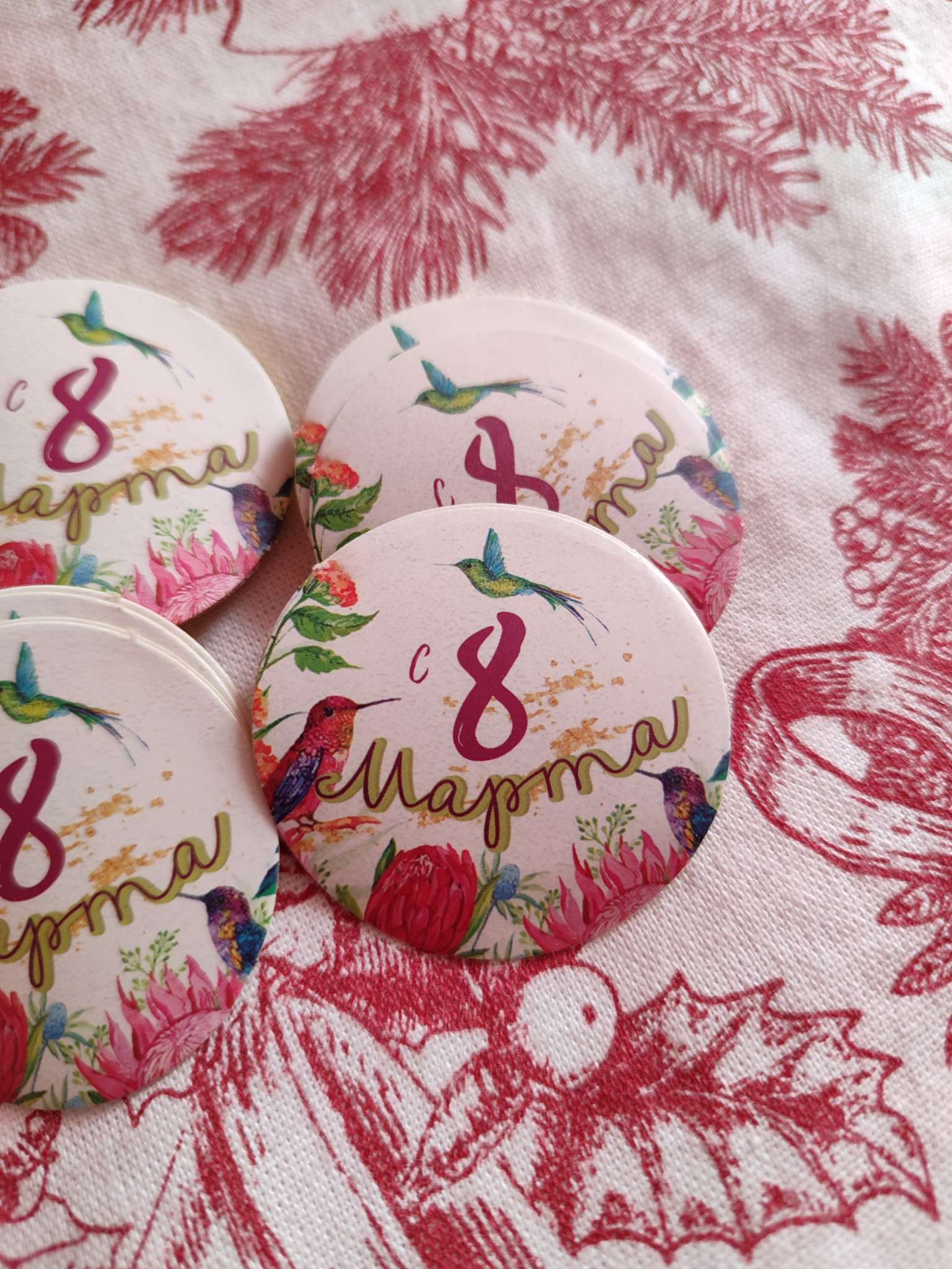 Фотография покупателя товара Набор наклеек для подарков «8 марта», 40 шт., 4×4 см - Фото 5