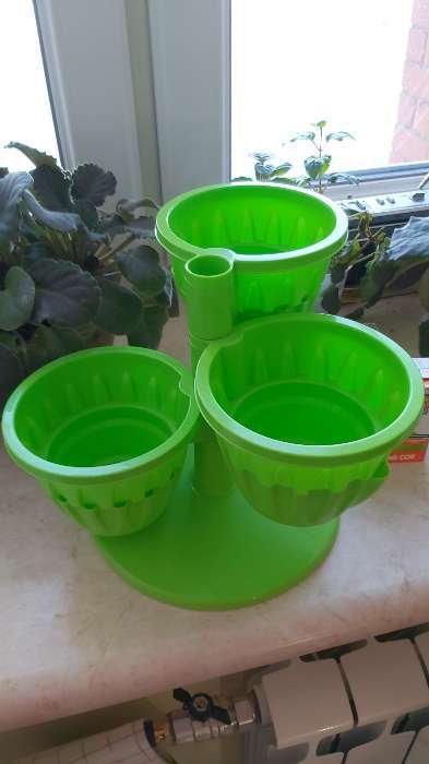 Фотография покупателя товара Кашпо многоярусное «Каскад», цвет зелёный - Фото 5