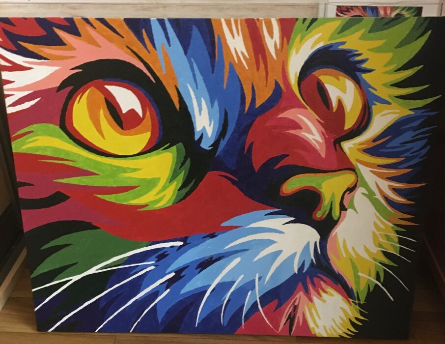 Фотография покупателя товара Картина по номерам «Радужный кот» 40х50 см