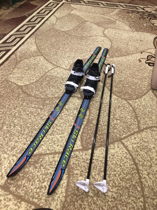 Фотография покупателя товара Лыжи подростковые «Ski Race» с палками, 140/105 см - Фото 5