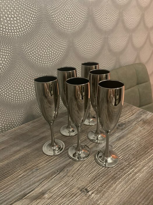 Фотография покупателя товара Набор бокалов для шампанского «Серебро», 170 мл, 6 шт, цвет серебряный - Фото 7