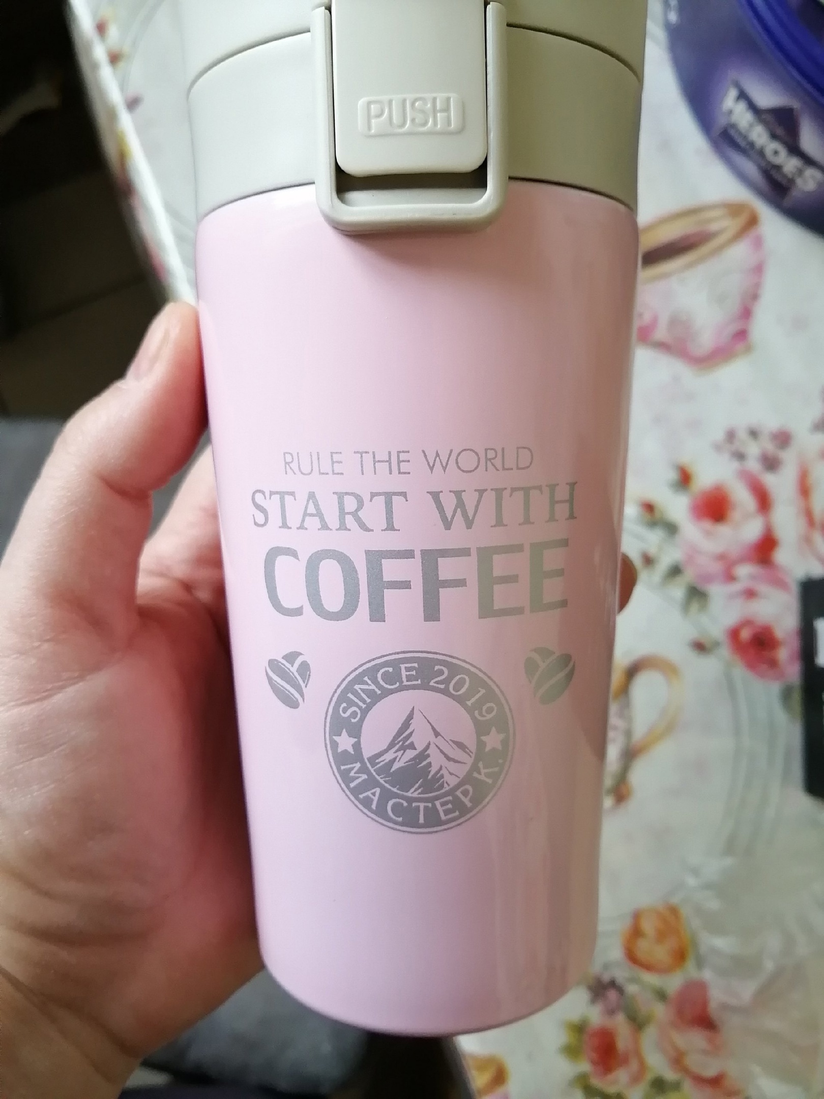 Фотография покупателя товара Термокружка Start with coffee, 380 мл, сохраняет тепло 8 ч, с ситечком - Фото 2