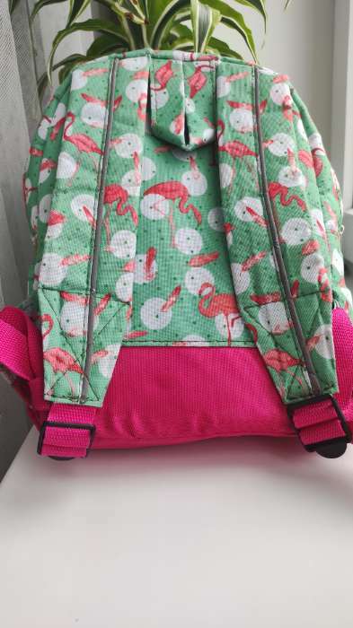 Фотография покупателя товара Рюкзак детский на молнии, наружный карман, светоотражающая полоса, цвет бирюзовый/розовый - Фото 1