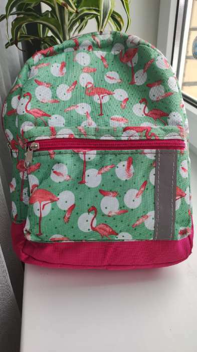 Фотография покупателя товара Рюкзак детский на молнии, наружный карман, светоотражающая полоса, цвет бирюзовый/розовый - Фото 2