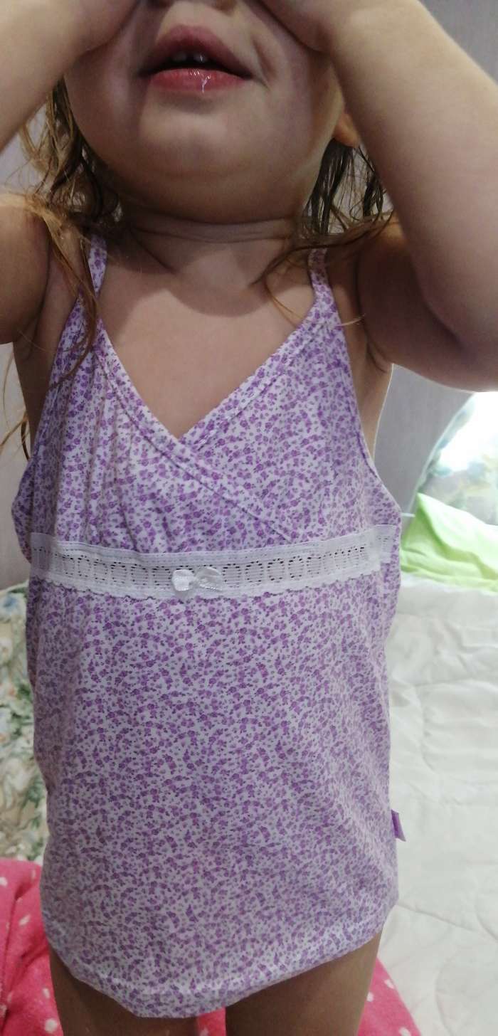 Фотография покупателя товара Майка для девочки, цвет фиолетовый, рост 92-98 см - Фото 1