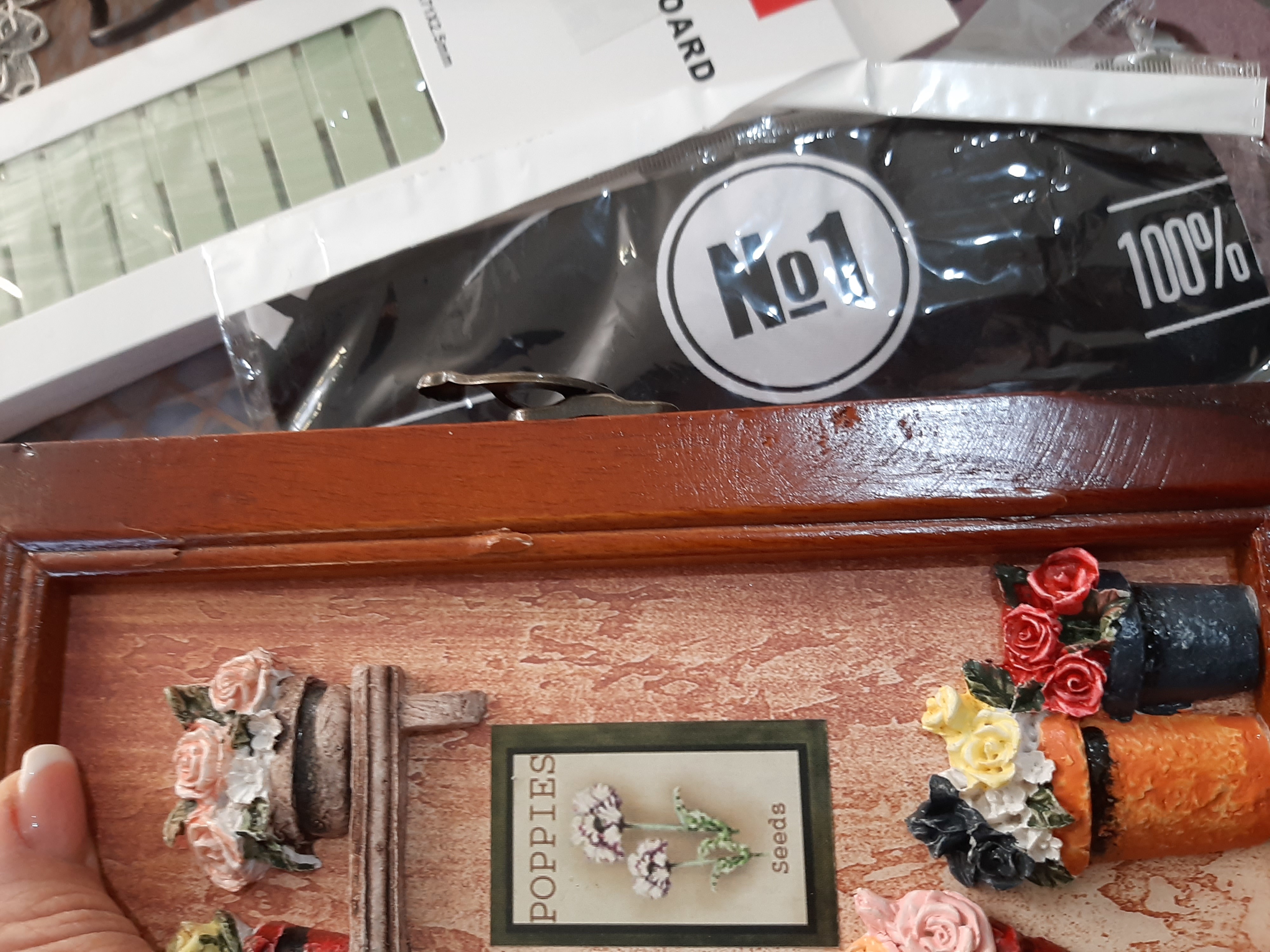 Фотография покупателя товара Ключница "Цветы в кашпо" 33х18,5х5,5 см - Фото 1