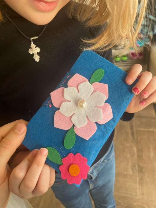 Фотография покупателя товара Кошелька из фетра «Цветочек», своими руками - Фото 1