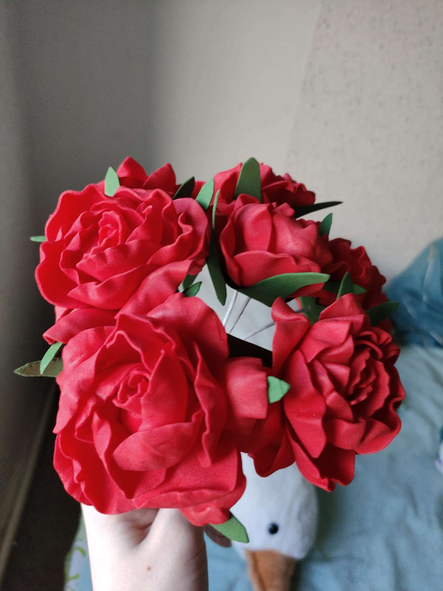 Фотография покупателя товара Букет "Объёмный цветок" 7 цветков, красный - Фото 2