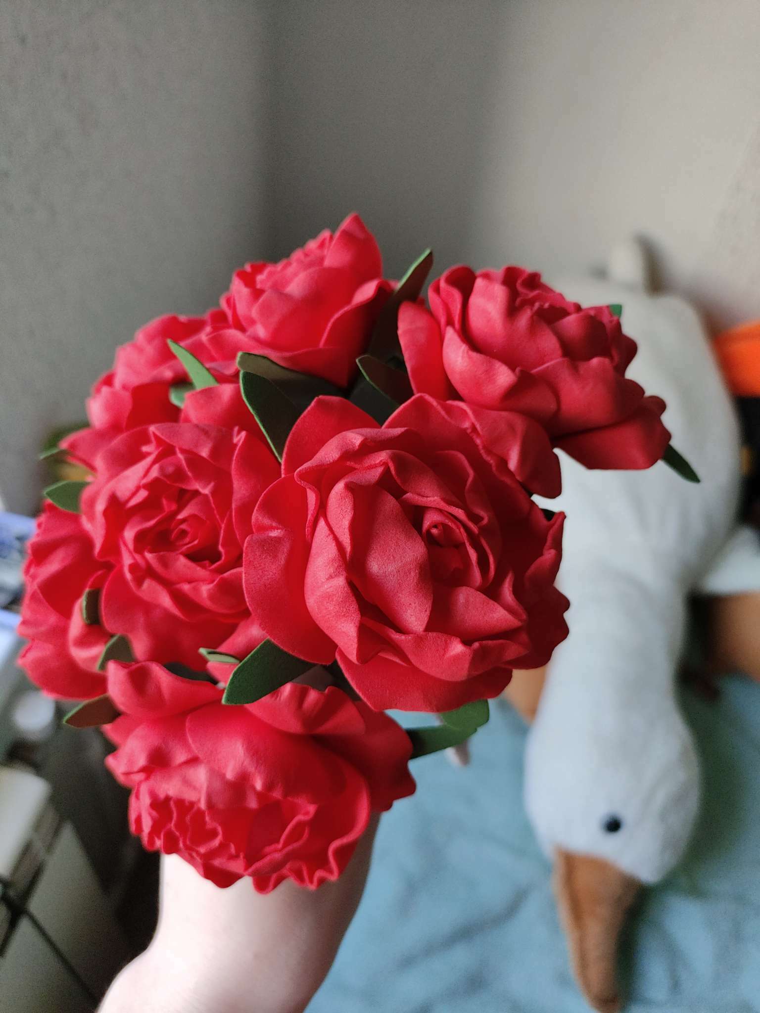 Фотография покупателя товара Букет "Объёмный цветок" 7 цветков, красный