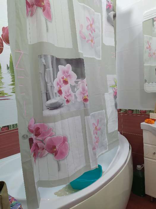 Фотография покупателя товара Штора для ванны Доляна «Дзен», 180×180 см, EVA - Фото 1