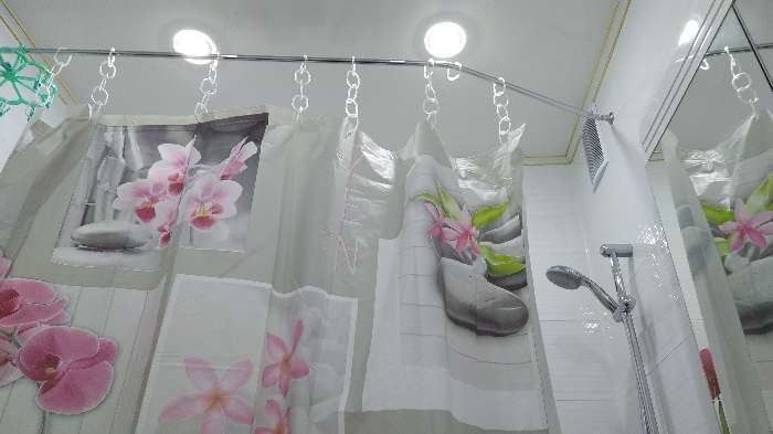 Фотография покупателя товара Штора для ванны Доляна «Дзен», 180×180 см, EVA - Фото 2