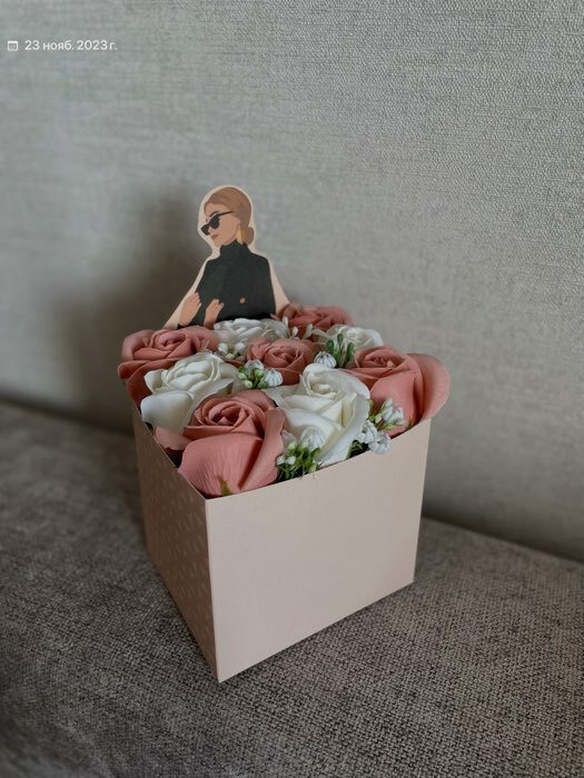 Фотография покупателя товара Коробки для мини букетов «LADY», 12 × 20 × 10 см