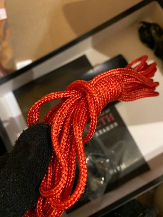 Фотография покупателя товара Плётка, кляп и верёвка в секс игре для пар «50 оттенков страсти. Откровенные желания» 4 в 1 (20 карт, кляп, плётка, верёвка), 18+