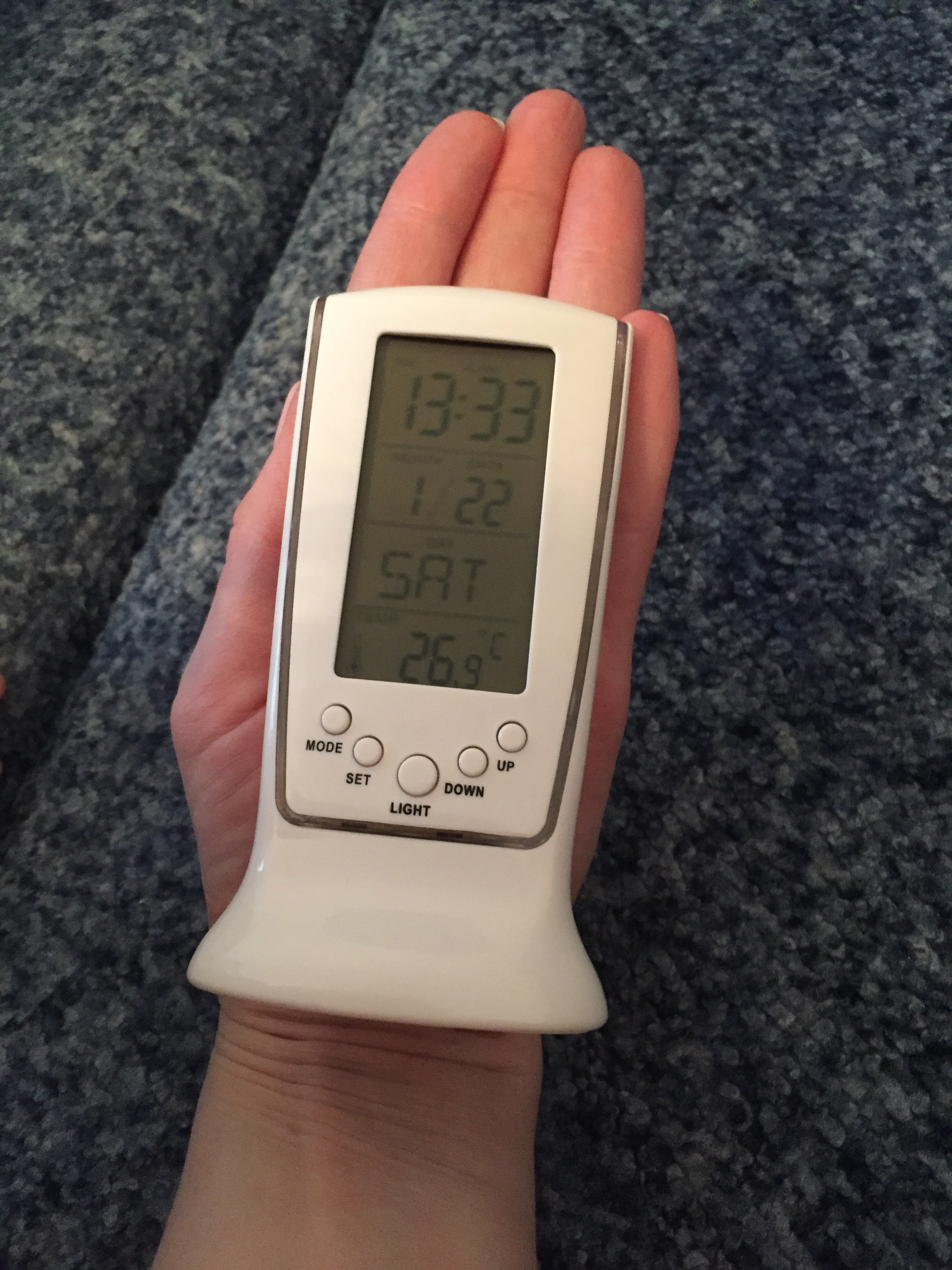 Фотография покупателя товара Будильник Luazon LB-02 "Обелиск", часы, дата, температура, подсветка, белый - Фото 5