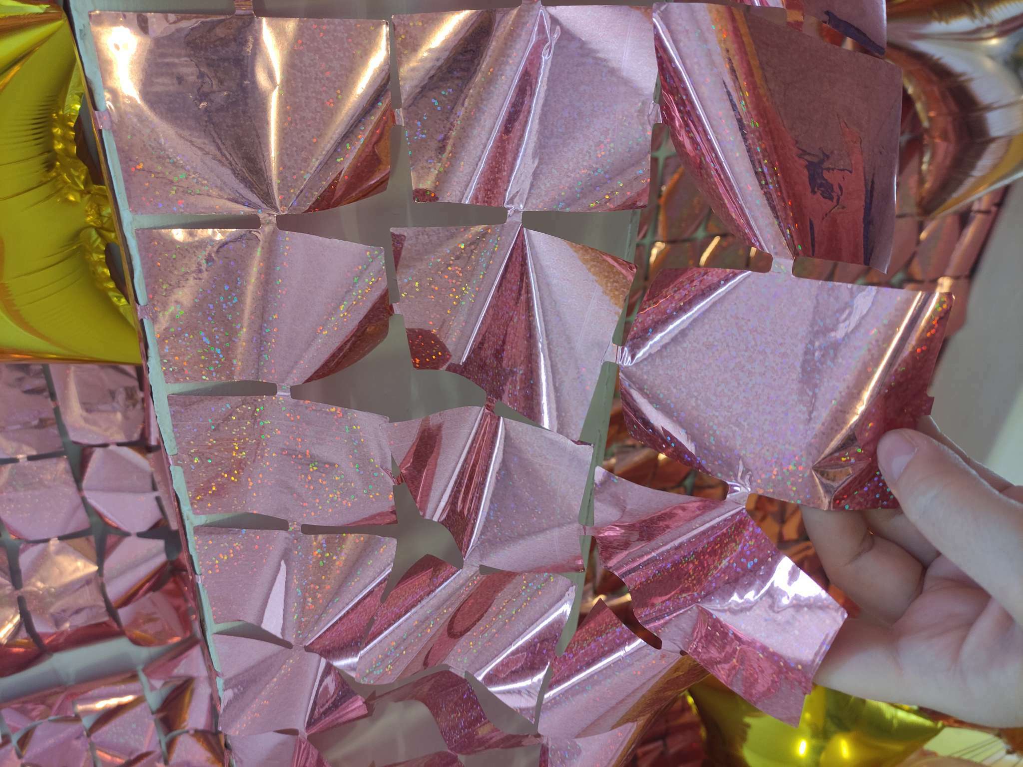 Фотография покупателя товара Праздничный занавес голография, 100 × 200 см., цвет розово-золотой - Фото 2