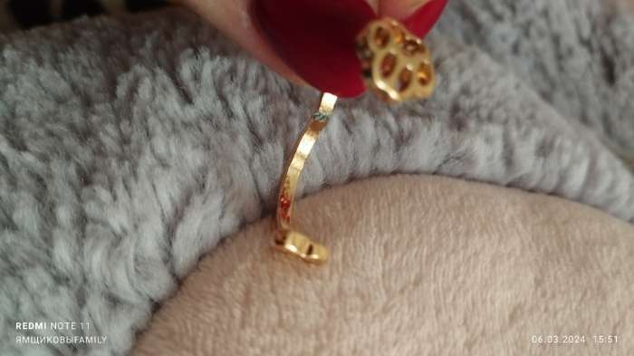Фотография покупателя товара Кольцо «Лапка» с сердцем, цвет золото, безразмерное - Фото 5