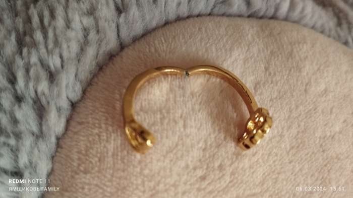 Фотография покупателя товара Кольцо «Лапка» с сердцем, цвет золото, безразмерное - Фото 3