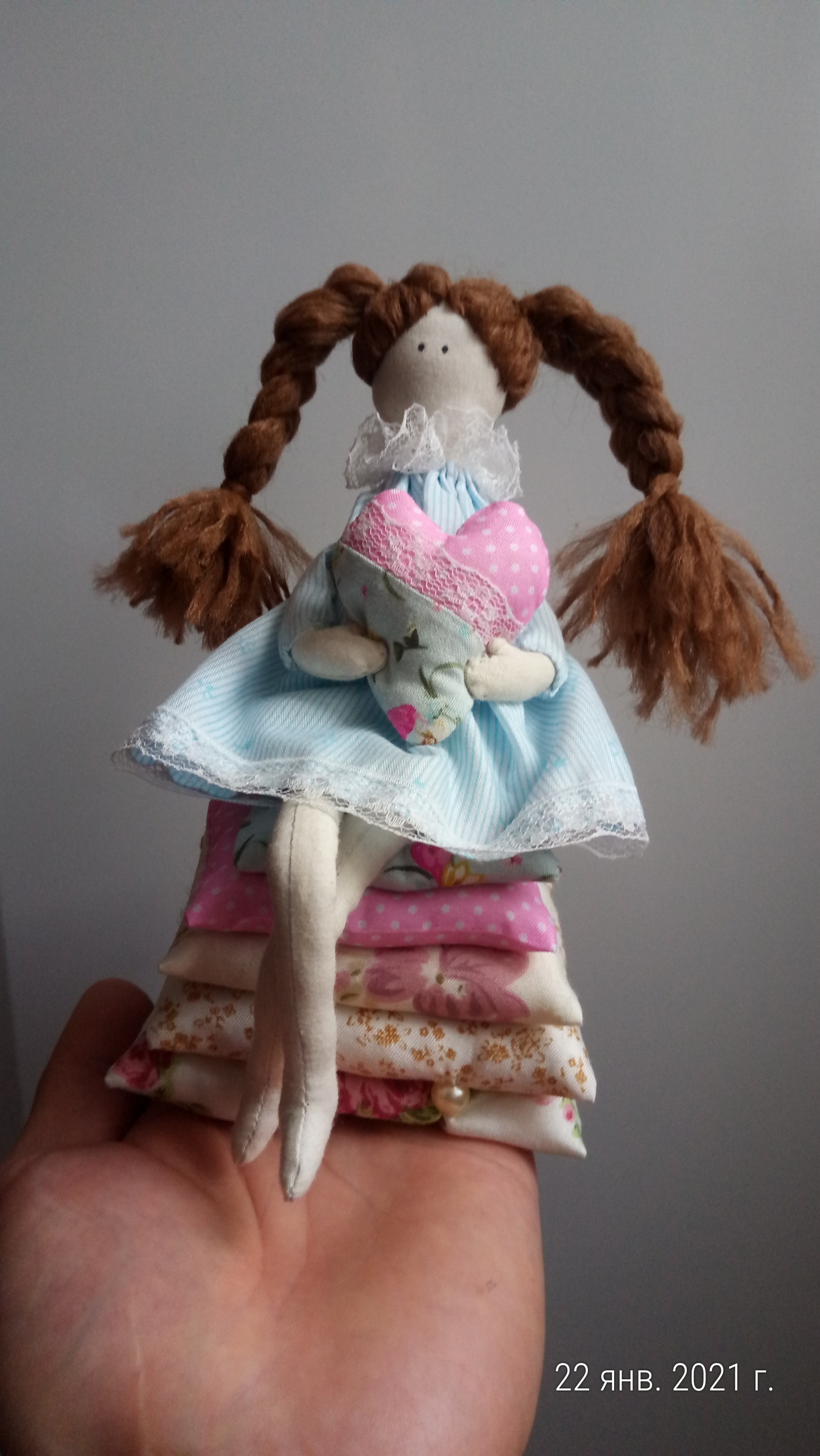 Фотография покупателя товара Интерьерная кукла «Крошка горошка», набор для шитья, 17 × 26 см - Фото 1