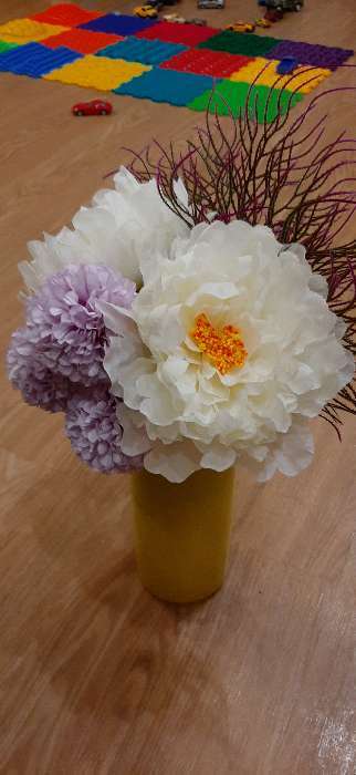 Фотография покупателя товара Цветы искусственные "Пион бархатный" 15х55 см, белый
