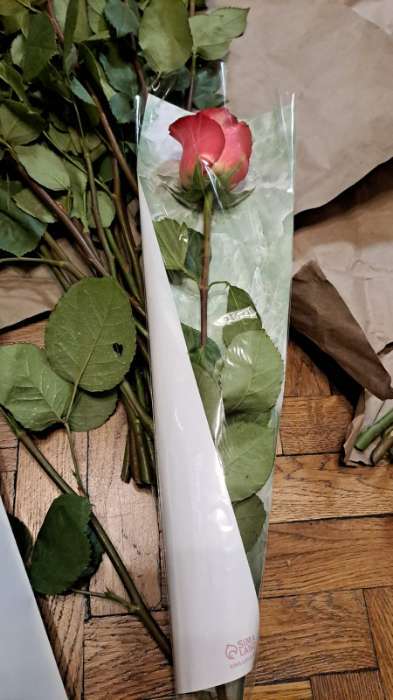 Фотография покупателя товара Пакет для цветов с вкладышем «Present for you», мрамор - Фото 1