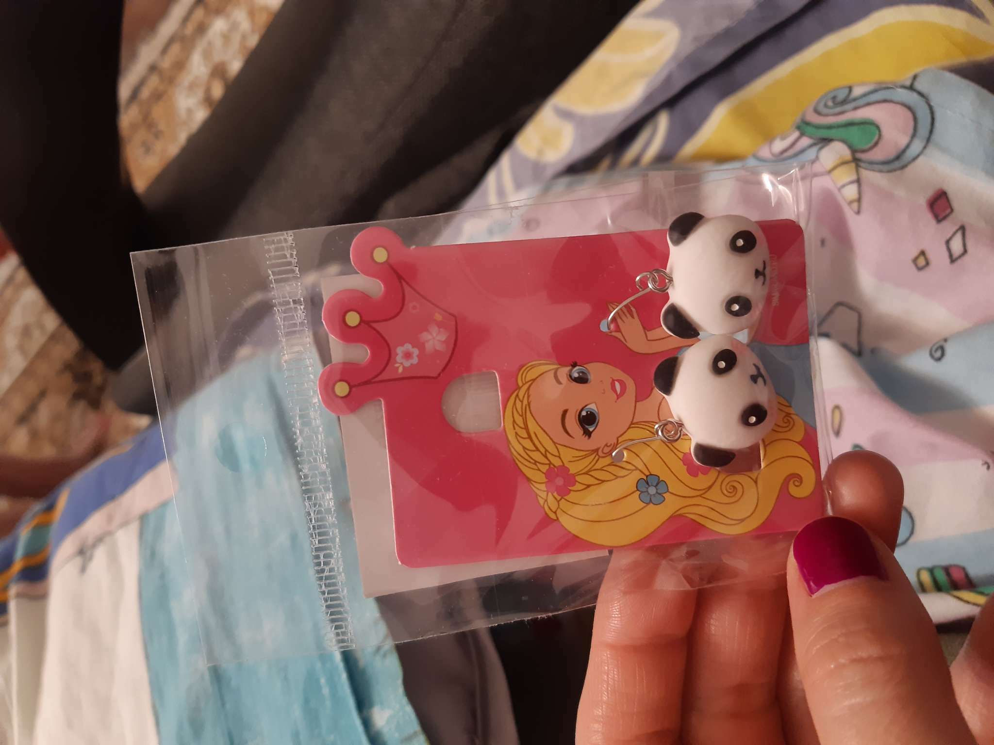 Фотография покупателя товара Серьги детские Выбражулька «Панды», чёрно-белые в серебре - Фото 1