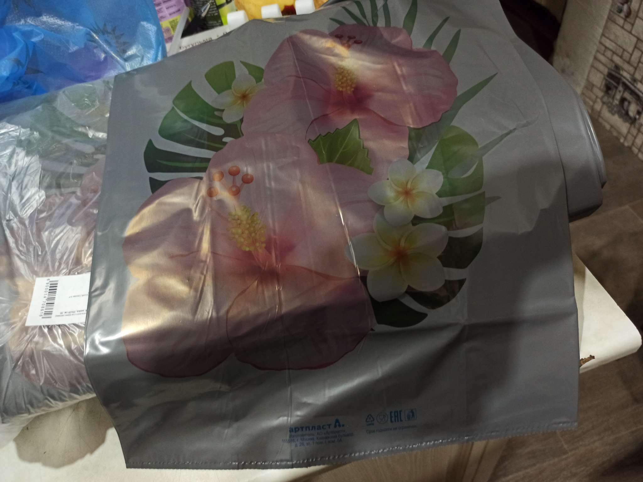 Фотография покупателя товара Пакет "Цветы", полиэтиленовый, майка, 28 х 55 см, 35 мкм - Фото 1