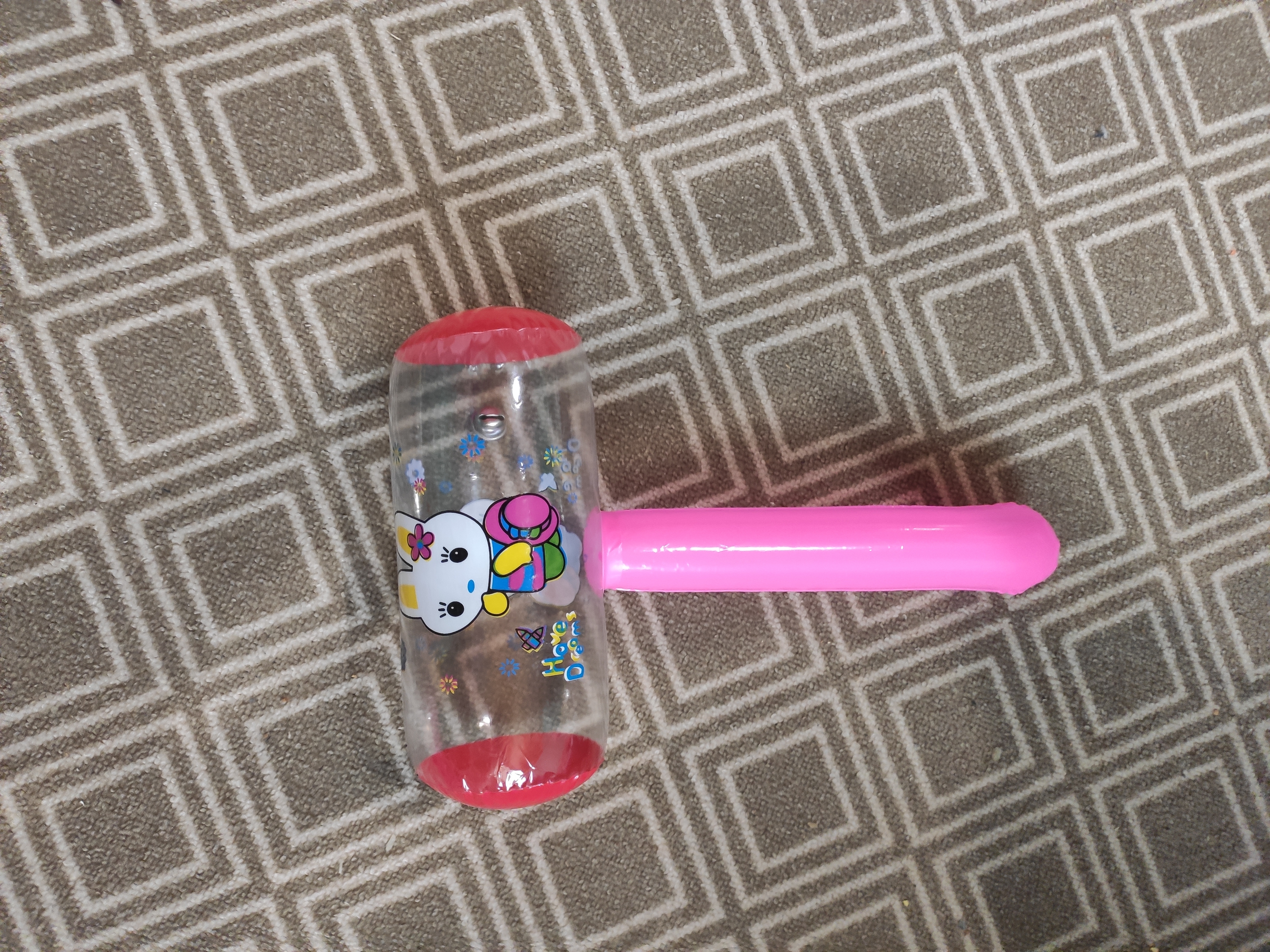 Фотография покупателя товара Игрушка надувная со звуком «Молоток», 40 см, цвета МИКС - Фото 3