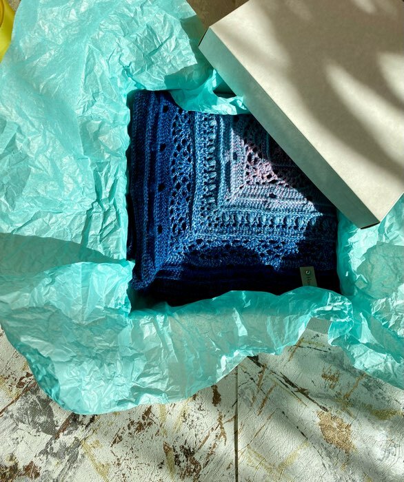 Фотография покупателя товара Бумага упаковочная тишью, двухсторонняя, голубая, 50 х 66 см - Фото 1