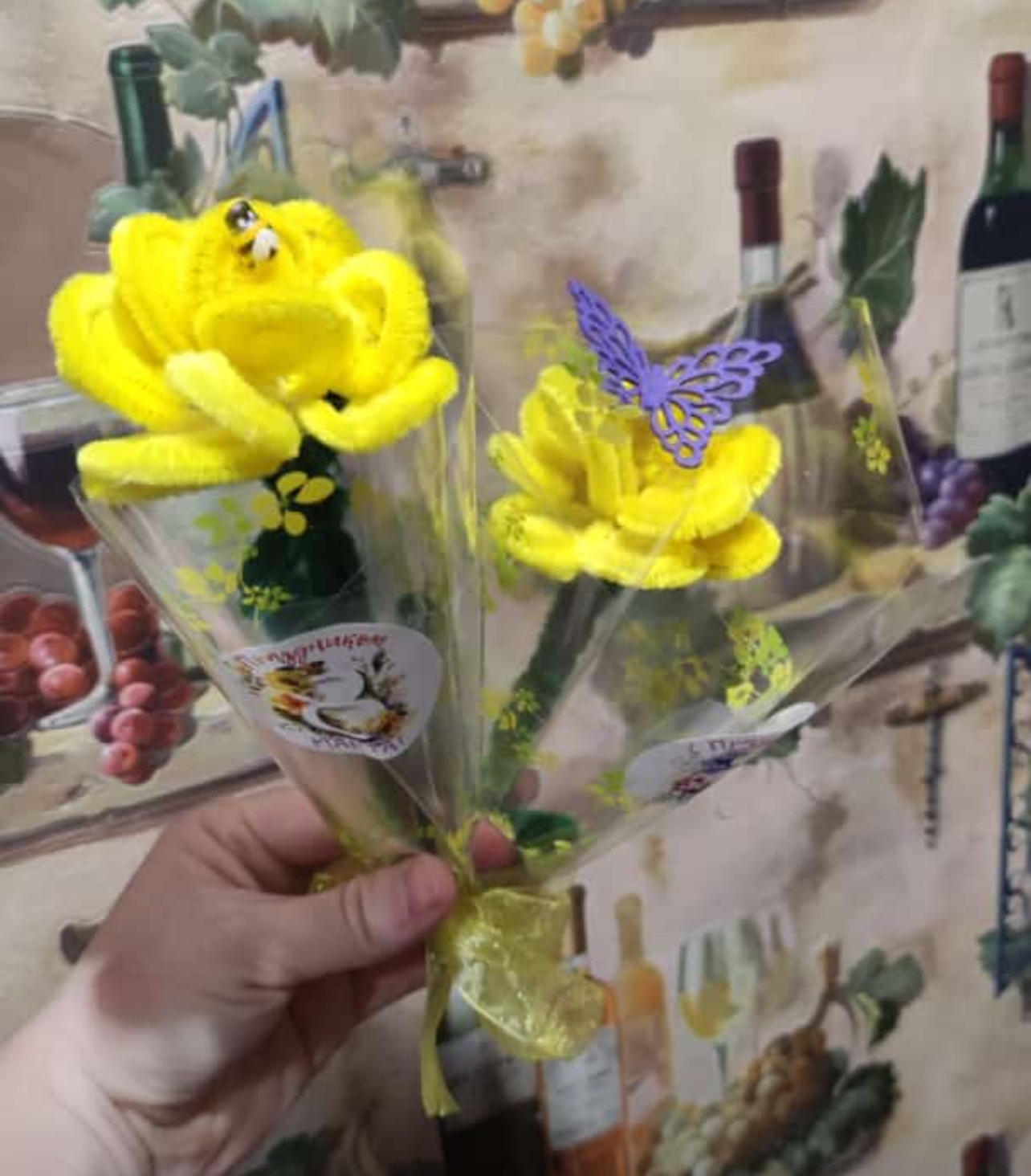 Фотография покупателя товара Проволока с ворсом для поделок и декора набор 50 шт., размер 1 шт. 30 × 0,6 см, цвет жёлтый - Фото 2