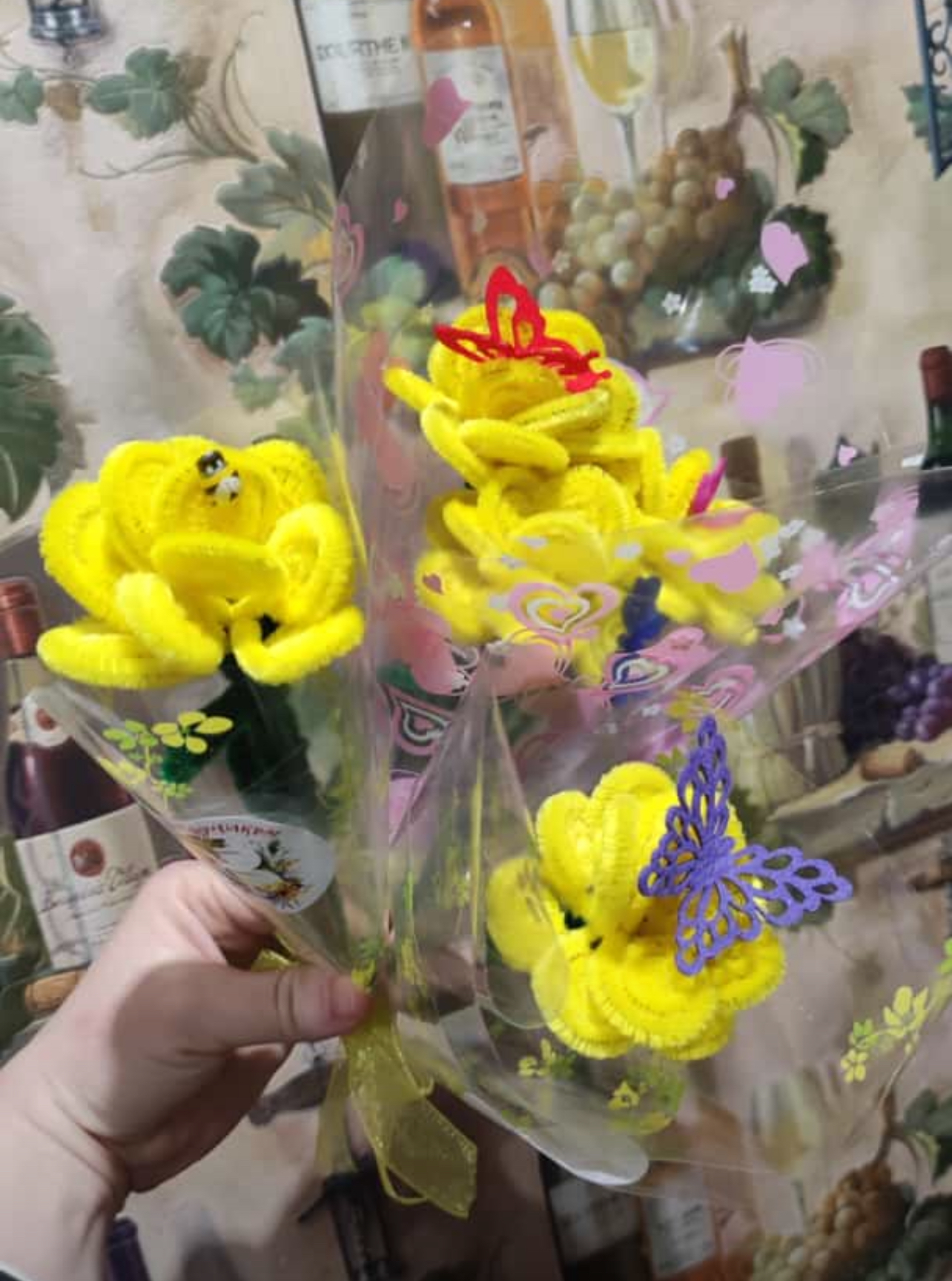 Фотография покупателя товара Проволока с ворсом для поделок и декора набор 50 шт., размер 1 шт. 30 × 0,6 см, цвет жёлтый