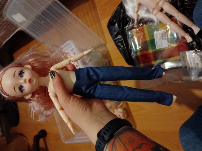 Фотография покупателя товара Джинсы для кукол мужчин, длина — 18 см, цвет синий - Фото 2