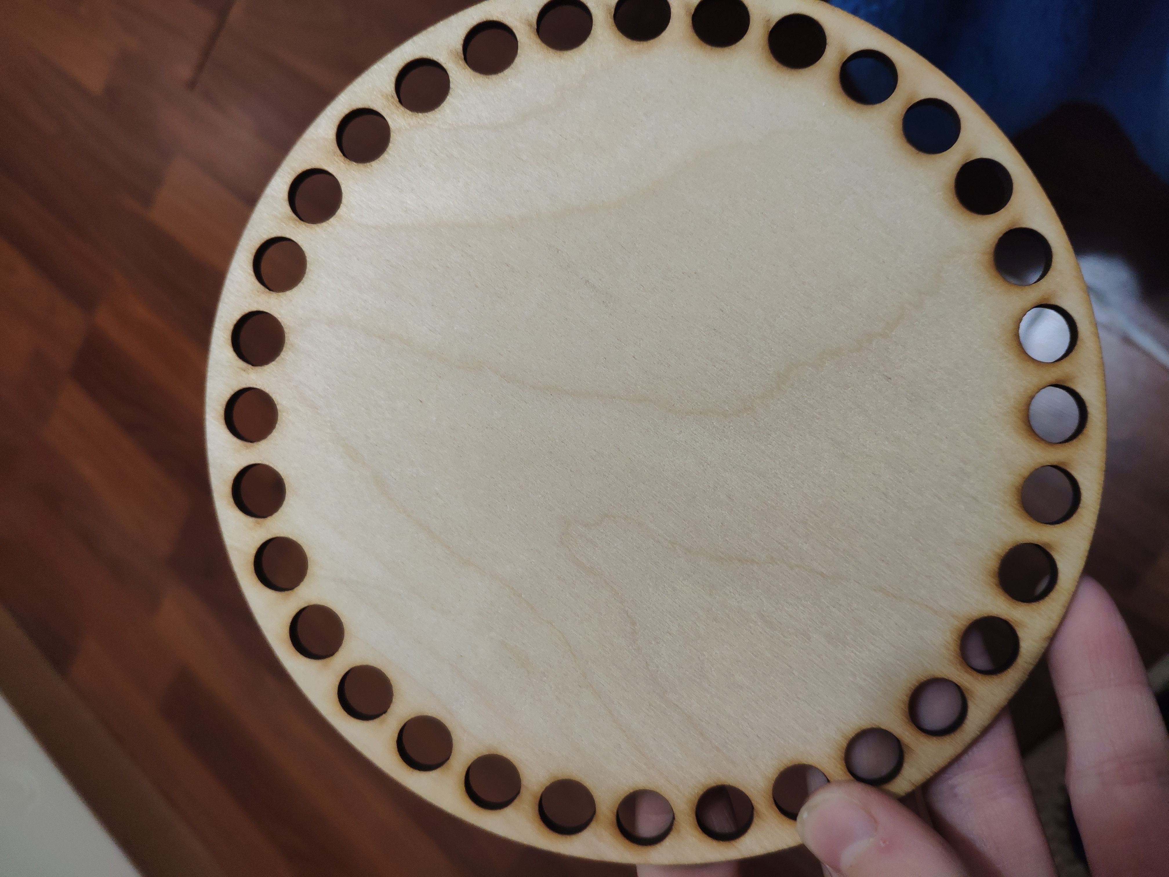 Фотография покупателя товара Заготовка для вязания "Круг Цветник", донышко фанера, размер 15 см - Фото 2