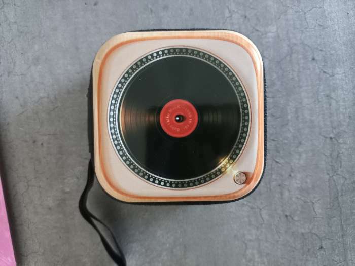 Фотография покупателя товара Шкатулка металл на молнии "Музыкальная пластинка" 7х7х3,3 см - Фото 1