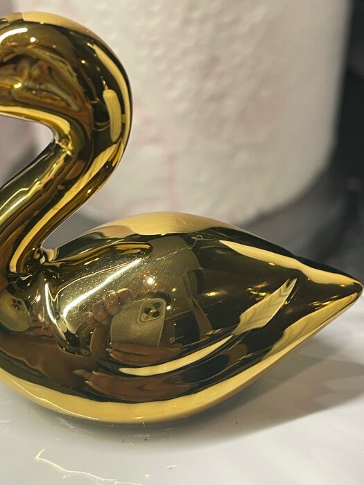 Фотография покупателя товара Банка керамическая для сыпучих продуктов Доляна «Золотое крыло. Фламинго», 850 мл, цвет белый - Фото 3