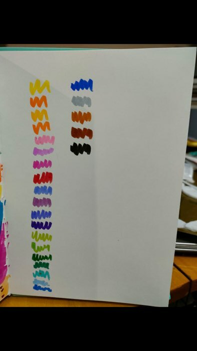 Фотография покупателя товара Фломастеры, 24 цвета, в пластиковой коробке, вентилируемый колпачок, "Кисти" - Фото 2