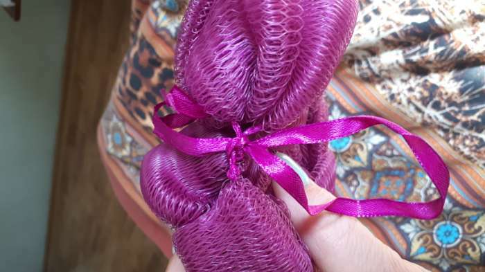Фотография покупателя товара Мочалка - косичка для тела CUPELLIA SPA, 70 гр, цвет бело-розовый - Фото 4