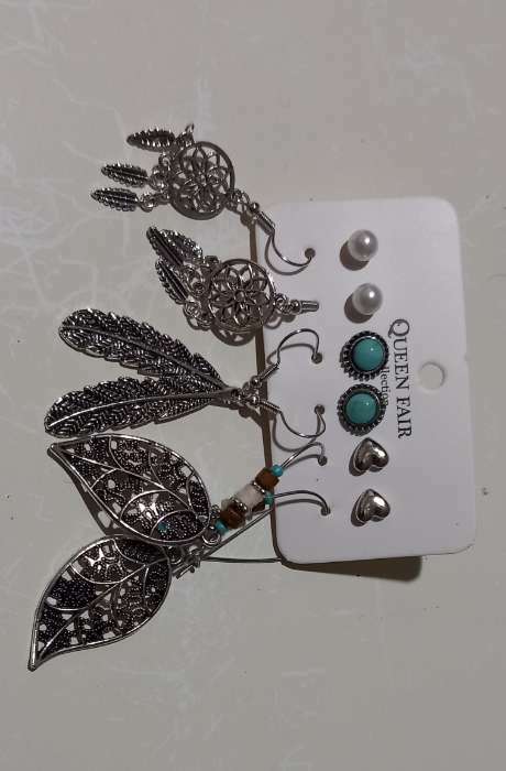 Фотография покупателя товара Серьги набор 6 пар «Хиппи» ловец снов, цветные в чернёном серебре - Фото 14