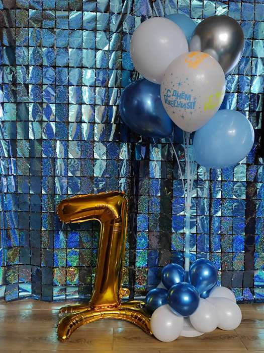 Фотография покупателя товара Праздничный занавес голография, 100 × 200 см., цвет голубой