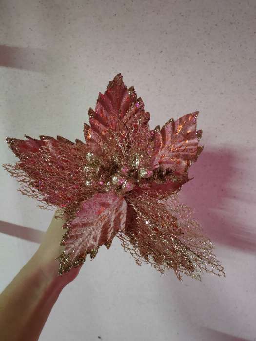 Фотография покупателя товара Декор "Холодный цветок" 30х20 см, розово-золотой - Фото 1