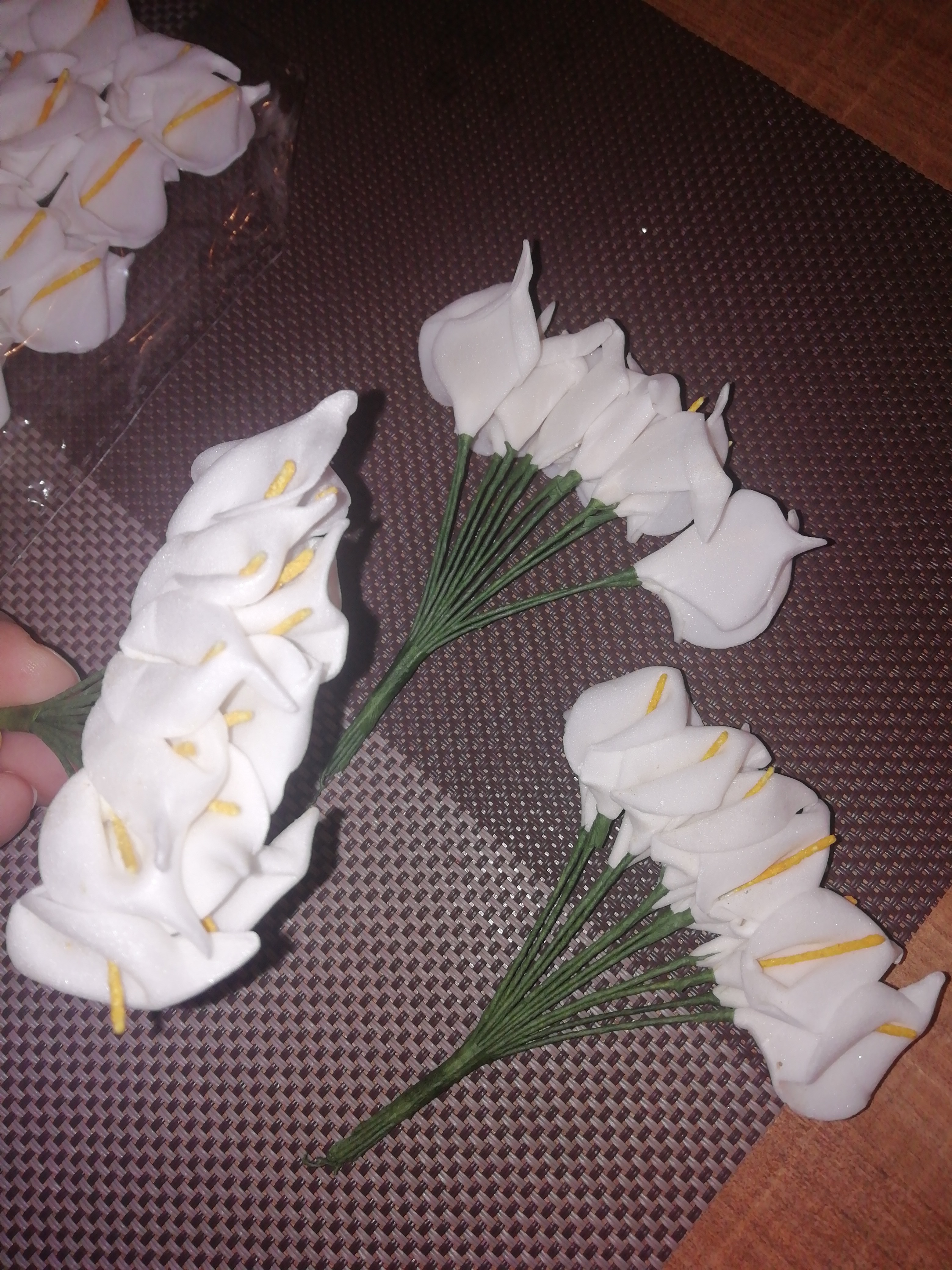 Фотография покупателя товара Декор для творчества "Белые каллы" (набор-букет 12 цветков) 10 см - Фото 1