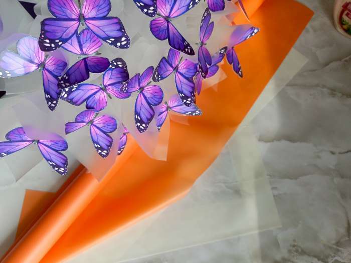 Фотография покупателя товара Пленка для цветов, матовая, неоновый оранжевый 0,58 х 10 м - Фото 1