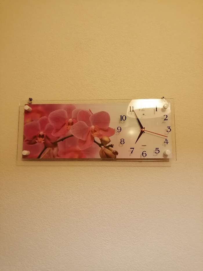 Фотография покупателя товара Часы-картина настенные, серия: Цветы, "Ветка розовых орхидей",  плавный ход, 20 х 50 см