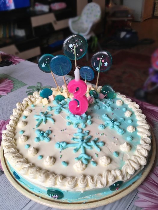 Фотография покупателя товара Свеча для торта цифра "Классика", 9,7 см, цифра "3" розовая - Фото 1