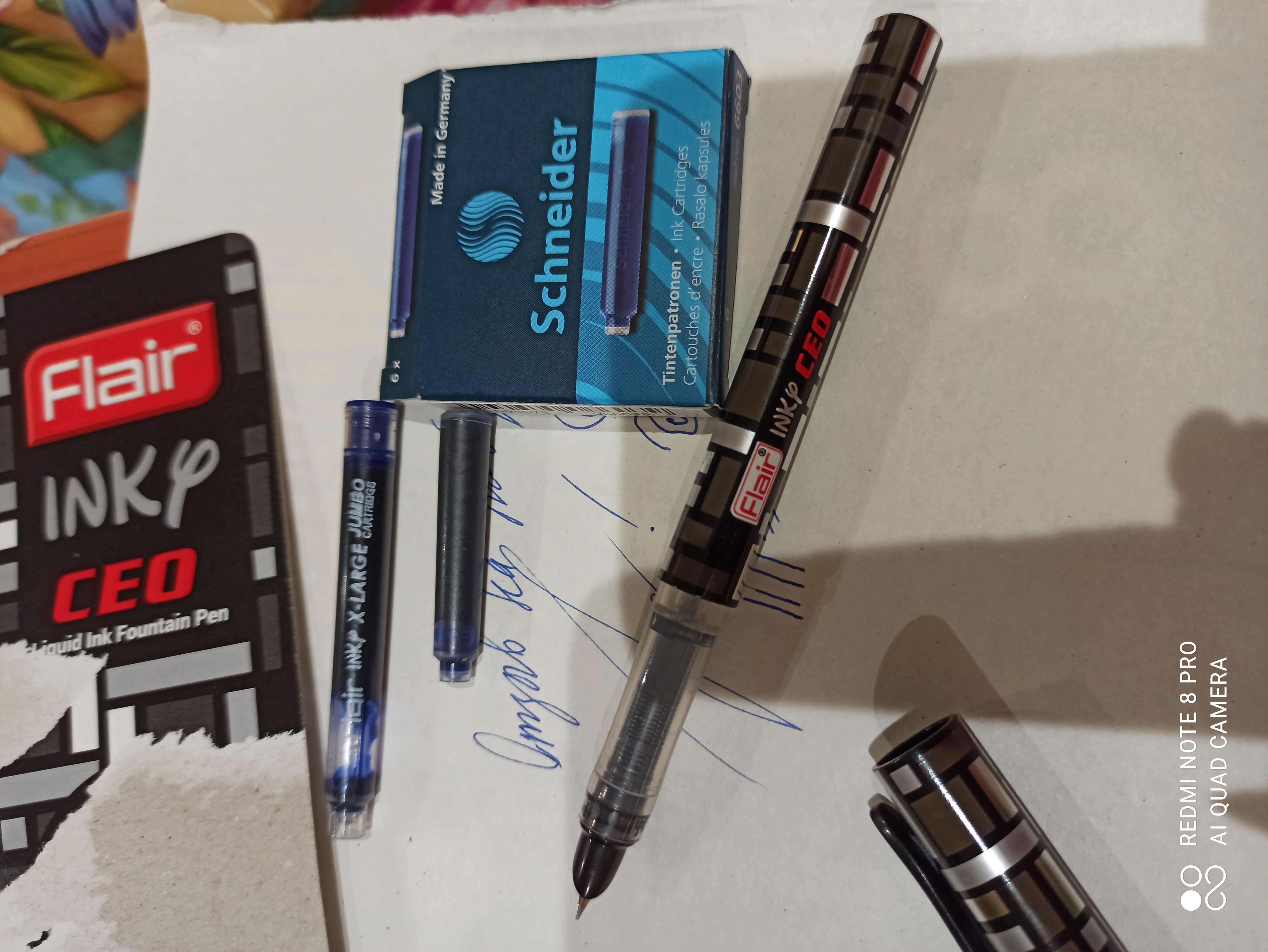 Фотография покупателя товара Картридж для перьевой ручки Schneider, 6 штук, кобальтовый, синий, картонная коробка - Фото 3