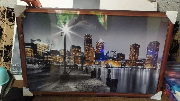 Фотография покупателя товара Картина "Ночной фонарь" 67х107 см рамка микс