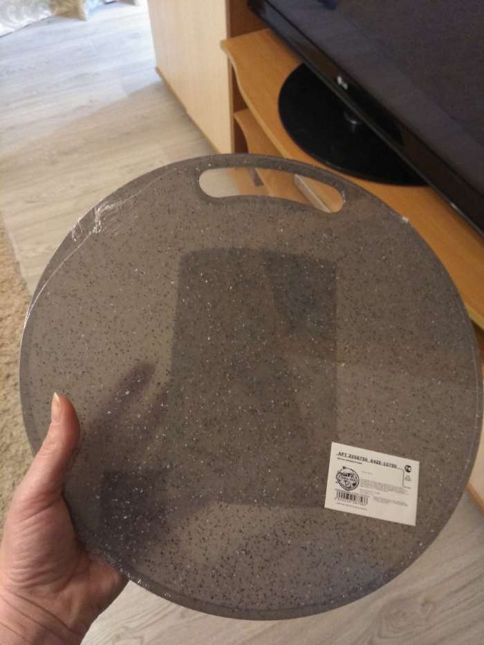 Фотография покупателя товара Доска разделочная пластиковая круглая «Эко», d=31 см, цвет серый - Фото 8