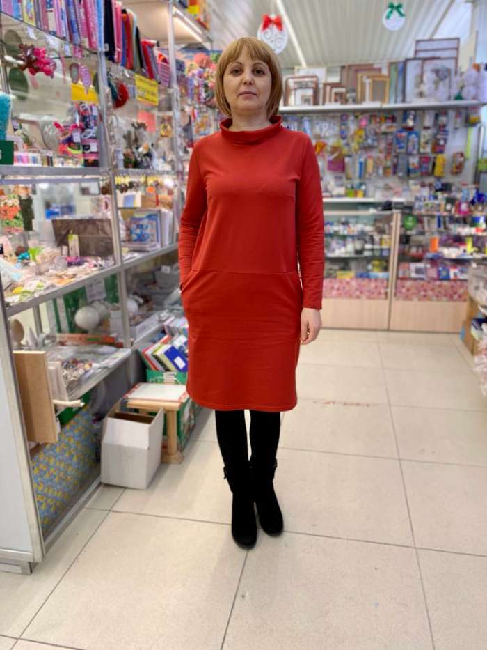 Фотография покупателя товара Платье женское, цвет кирпичный, размер 52 - Фото 1