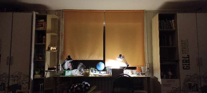 Фотография покупателя товара Рулонная штора «Шантунг», 90 х 175 см, цвет персик - Фото 3